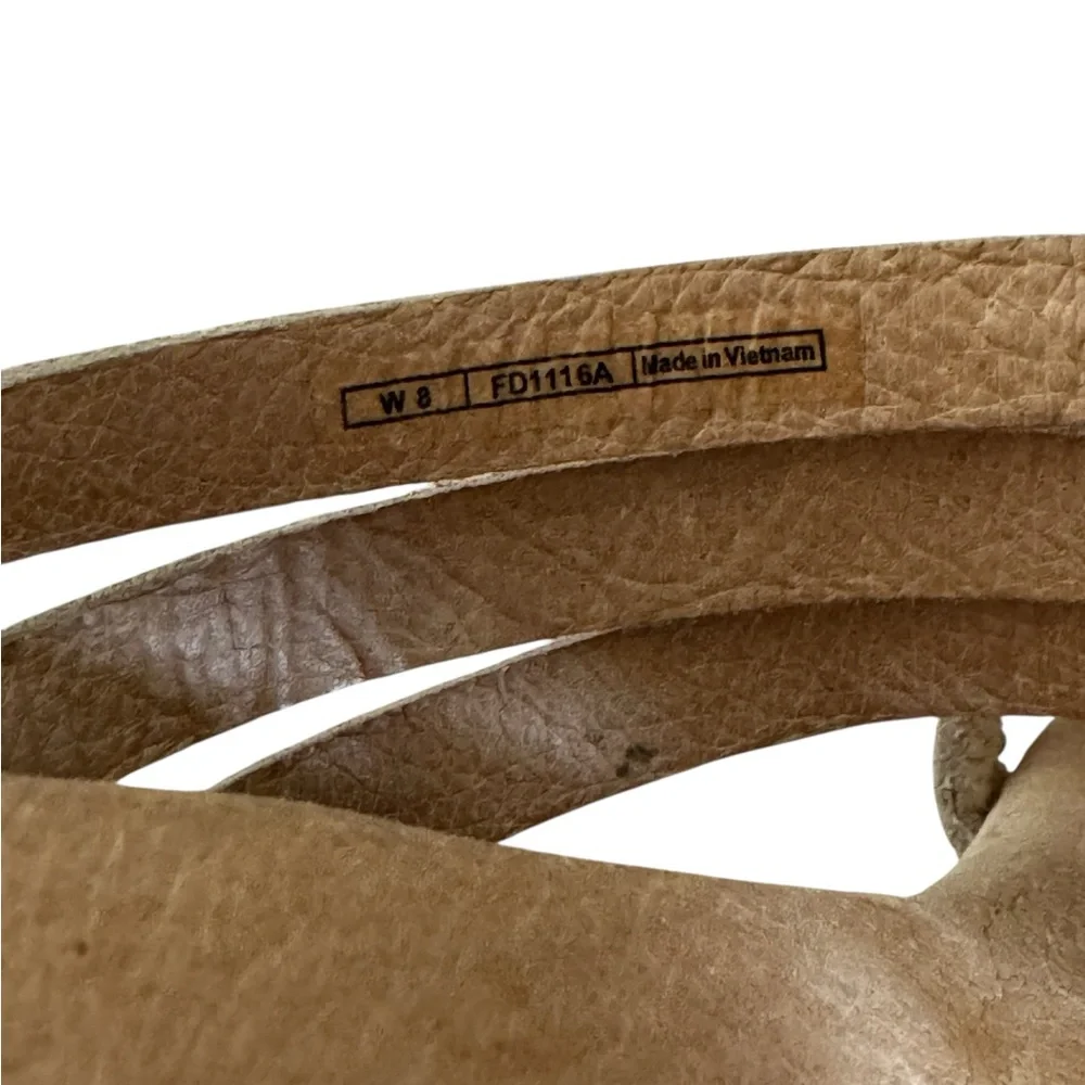 UGG Tan Leather Wedge Sandals